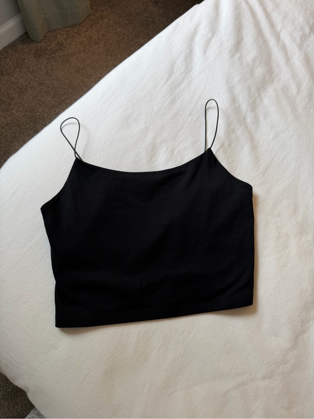 wild fable Black Slim Spaghetti-Strap Crop Cami